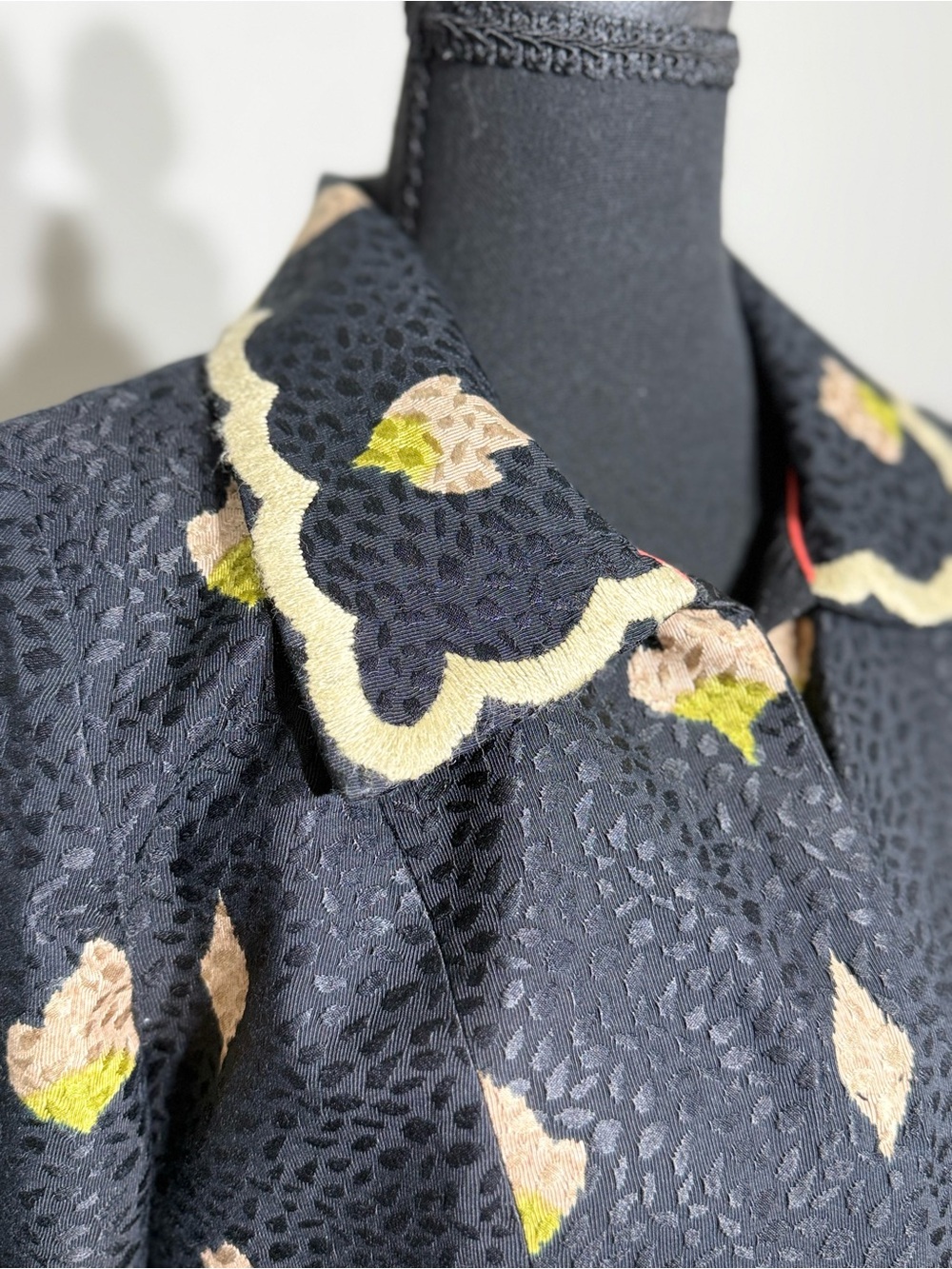 Anthropologie Elevenses Embroidered Silk Blend Coat Sz 0 - Picture 2 of 15